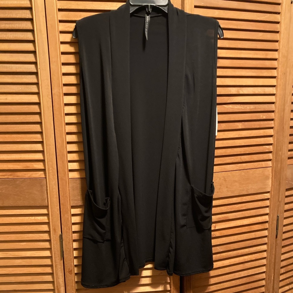 Tiffany and Grey Black Long Stretch Vest